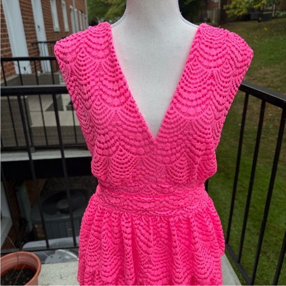 NWT Lilly Pulitzer Faye V-Neck Lace Ruffle Dress Size XL - Picture 7 of 12